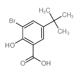 Benzoicacid, 3-bromo-5-(1,1-dimethylethyl)-2-hydroxy- structure