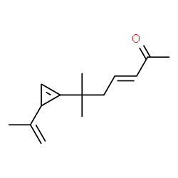 3-Hepten-2-one, 6-methyl-6-3-(1-methylethenyl)-1-cyclopropen-1-yl-, (E)-结构式