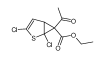 1,3-dichloro-6-acetyl-6-ethoxycarbonyl-2-thiabicyclo-[3.1.0]hex-3-ene结构式