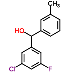 3-CHLORO-5-FLUORO-3'-METHYLBENZHYDROL structure