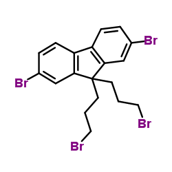 2,7-Dibromo-9,9-bis(3-bromopropyl)-9H-fluorene结构式