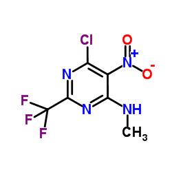 6-Chloro-N-methyl-5-nitro-2-(trifluoromethyl)-4-pyrimidinamine结构式