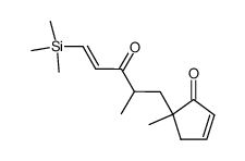 5-methyl-5-(E)-(2-methyl-3-oxo-5-trimethylsilyl-4-pentenyl)-2-cyclopenten-1-one Structure