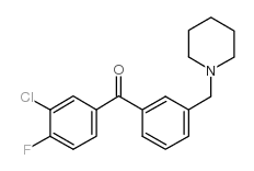 3-CHLORO-4-FLUORO-3'-PIPERIDINOMETHYL BENZOPHENONE structure