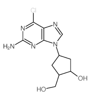 Cyclopentanemethanol,4-(2-amino-6-chloro-9H-purin-9-yl)-2-hydroxy-, (1R,2S,4R)-rel- Structure