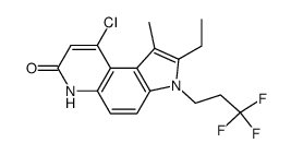 9-Chloro-2-ethyl-1-methyl-3-(3,3,3-trifluoropropyl)-3,6-dihydro-pyrrolo[3,2-f]quinolin-7-one结构式
