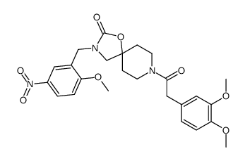 [150] 8-[2-(3,4-dimethoxyphenyl)acetyl]-3-(2-methoxy-5-nitrobenzyl)-1-oxa-3,8-diazaspiro[4.5]decan-2-one结构式