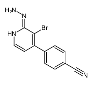4-(3-bromo-2-hydrazinylpyridin-4-yl)benzonitrile结构式