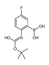 2-(tert-butoxycarbonylamino)-5-fluorophenylboronic acid结构式