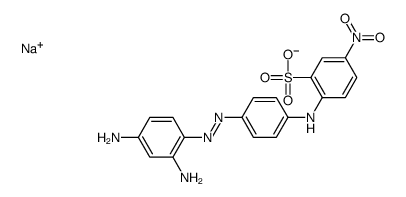 sodium 2-[4-[(2,4-diaminophenyl)azo]anilino]-5-nitrobenzenesulphonate structure