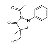 2-acetyl-4-(hydroxymethyl)-4-methyl-1-phenylpyrazolidin-3-one结构式