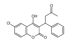 6-chloro-4-hydroxy-3-(3-oxo-1-phenylbutyl)chromen-2-one Structure