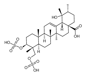 3,23-disulfate ester of 3β,19α,23-trihydroxyurs-12-en-28-oic acid Structure