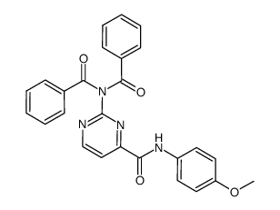 2-dibenzoylaminopyrimidine-4-carboxy-(4-methoxyphenyl)amide Structure