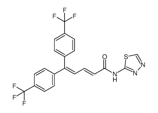 (E)-N-([1,3,4]thiadiazol-2-yl)-5,5-bis[4-(tritluoromethyl)phenyl]-2,4-pentadienamide Structure