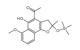 4-acetyl-5-hydroxy-6-methoxy-2-methyl-2-trimethylsiloxy-1,2-dihydronaphtho[1,2-b]furan Structure