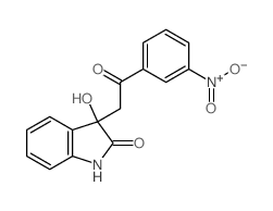 2H-Indol-2-one,1,3-dihydro-3-hydroxy-3-[2-(3-nitrophenyl)-2-oxoethyl]- Structure