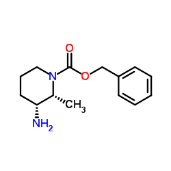 1-Piperidinecarboxylic acid, 3-amino-2-methyl-, phenylmethyl ester, (2R,3R)- Structure