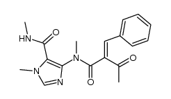 4-[N-(2-acetyl-3-phenylpropenoyl)-N-methylamino]-1-methyl-5-methylaminocarbonylimidazole Structure