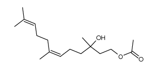 (Z)-3-hydroxy-3,7,11-trimethyldodeca-6,10-dien-1-yl acetate结构式