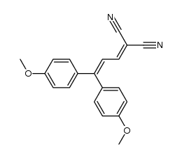 2-cyano-5,5-bis(4-methoxyphenyl)-2,4-pentadienenitrile结构式