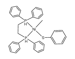 methyl(benzenethiolato){1,2-bis(diphenylphosphino)ethane}nickel结构式