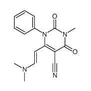 (E)-6-(2-(dimethylamino)vinyl)-3-methyl-2,4-dioxo-1-phenyl-1,2,3,4-tetrahydropyrimidine-5-carbonitrile结构式