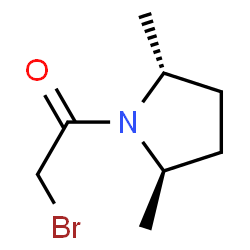 Pyrrolidine, 1-(bromoacetyl)-2,5-dimethyl-, (2R-trans)- (9CI) structure