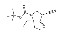 tert-butyl 4-cyano-2,2-diethyl-3-oxopyrrolidine-1-carboxylate structure