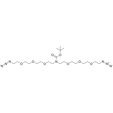 N-Boc-N-bis(PEG3-azide)结构式
