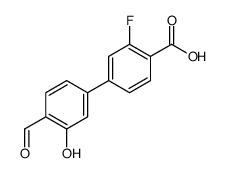 2-fluoro-4-(4-formyl-3-hydroxyphenyl)benzoic acid Structure