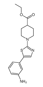 ethyl 1-[5-(3-aminophenyl)-1,3-thiazol-2-yl]piperidine-4-carboxylate结构式