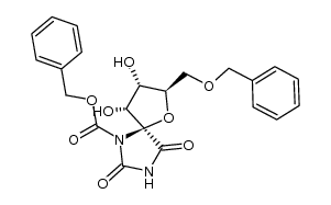 (2R,3S,4R,5S)-2-benzyloxymethyl-6-benzyloxycarbonyl-3,4-dihydroxy-1-oxa-6,8-diazaspiro[4,4]nonane-7,9-dione Structure