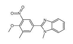 2-(4-methoxy-3-methyl-5-nitrophenyl)-1-methyl-1H-benzimidazole结构式