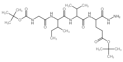 tert-butyl 4-(hydrazinecarbonyl)-4-[[3-methyl-2-[[3-methyl-2-[[2-(tert-butoxycarbonylamino)acetyl]amino]pentanoyl]amino]butanoyl]amino]butanoate结构式