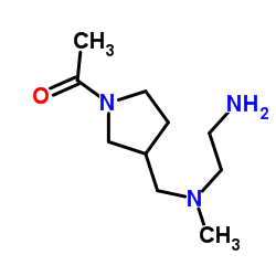 1-(3-{[(2-Aminoethyl)(methyl)amino]methyl}-1-pyrrolidinyl)ethanone结构式