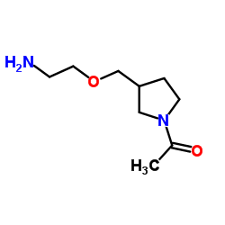 1-{3-[(2-Aminoethoxy)methyl]-1-pyrrolidinyl}ethanone结构式