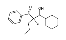 1-cyclohexyl-2-fluoro-2-(phenylsulfinyl)pentan-1-ol结构式