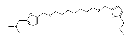 1-[5-[7-[[5-[(dimethylamino)methyl]furan-2-yl]methylsulfanyl]heptylsulfanylmethyl]furan-2-yl]-N,N-dimethylmethanamine结构式