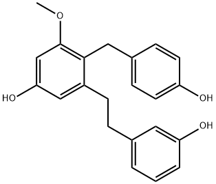 3',5-DIHYDROXY-2-(4-HYDROXYBENZYL)3-METHOXYBIBENZYL Structure