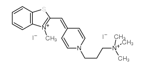 trimethyl-[3-[4-[(Z)-(3-methyl-1,3-benzothiazol-2-ylidene)methyl]pyridin-1-ium-1-yl]propyl]azanium,diiodide结构式