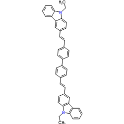 3,3'-[4,4'-Biphenyldiyldi(E)-2,1-ethenediyl]bis(9-ethyl-9H-carbazole)结构式