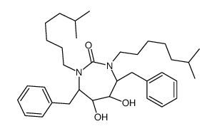 (4R,5S,6S,7R)-4,7-dibenzyl-5,6-dihydroxy-1,3-bis(6-methylheptyl)-1,3-diazepan-2-one结构式