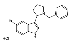 3-(1-benzylpyrrolidin-1-ium-2-yl)-5-bromo-1H-indole,chloride Structure