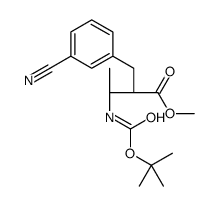 Methyl (2R,3R)-2-(3-cyanobenzyl)-3-({[(2-methyl-2-propanyl)oxy]ca rbonyl}amino)butanoate结构式