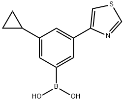 3-Cyclopropyl-5-(thiazol-4-yl)phenylboronic acid结构式