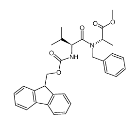 N-α-(9-fluorenylmethoxycarbonyl)-L-valinyl-N-β-benzyl-L-alanine methyl ester Structure