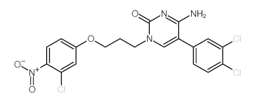 2(1H)-Pyrimidinone,4-amino-1-[3-(3-chloro-4-nitrophenoxy)propyl]-5-(3,4-dichlorophenyl)- Structure