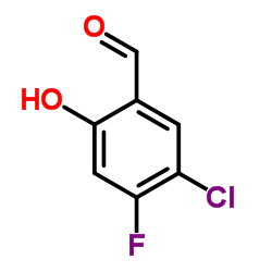 5-CHLORO-4-FLUORO-2-HYDROXY-BENZALDEHYDE structure