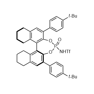 N-[(11bS)-2,6-双[4-(1,1-二甲基乙基)苯基]-8,9,10,11,12,13,14,15-八氢-4-氧化碘萘[2,1-d:1',2'-f][1,3,2]二氧杂磷酰基-4-基]-1,1,1-三氟甲磺酰胺结构式